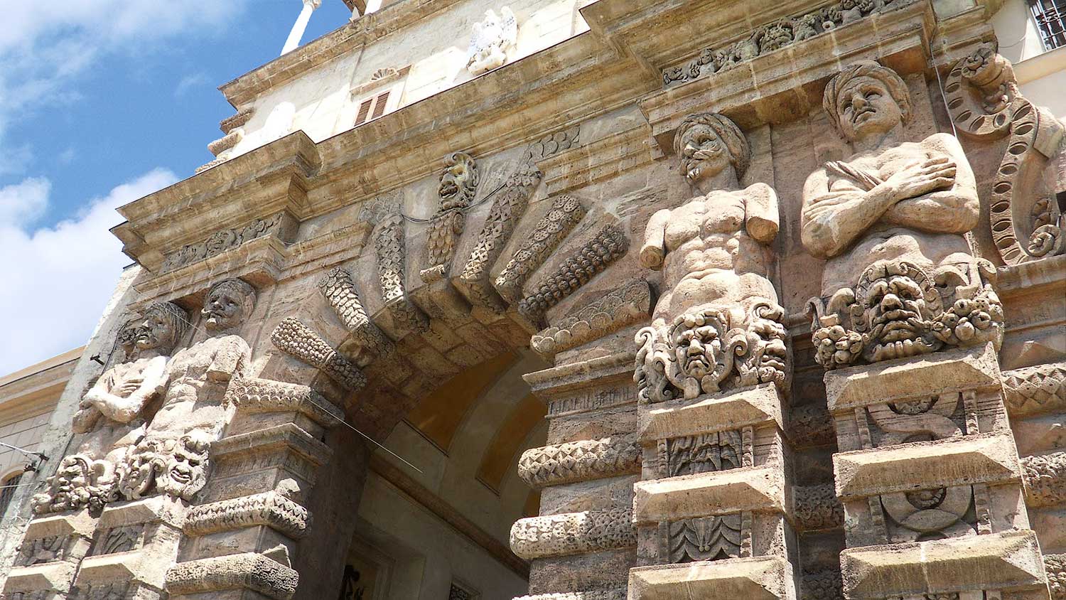 A detail of the Porta Nuova in Palermo