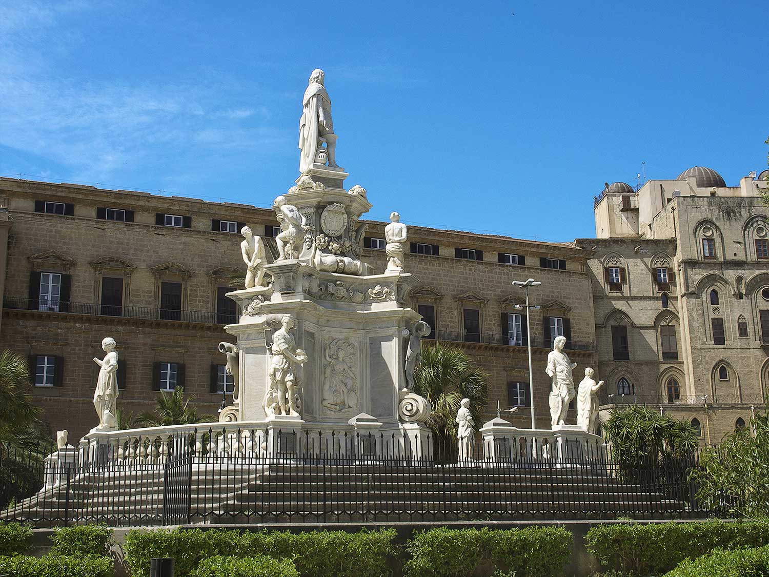 The Teatro Marmoreo in honor of Philip V in the Villa Bonanno on the Piazza della Vittoria, behind the royal palace