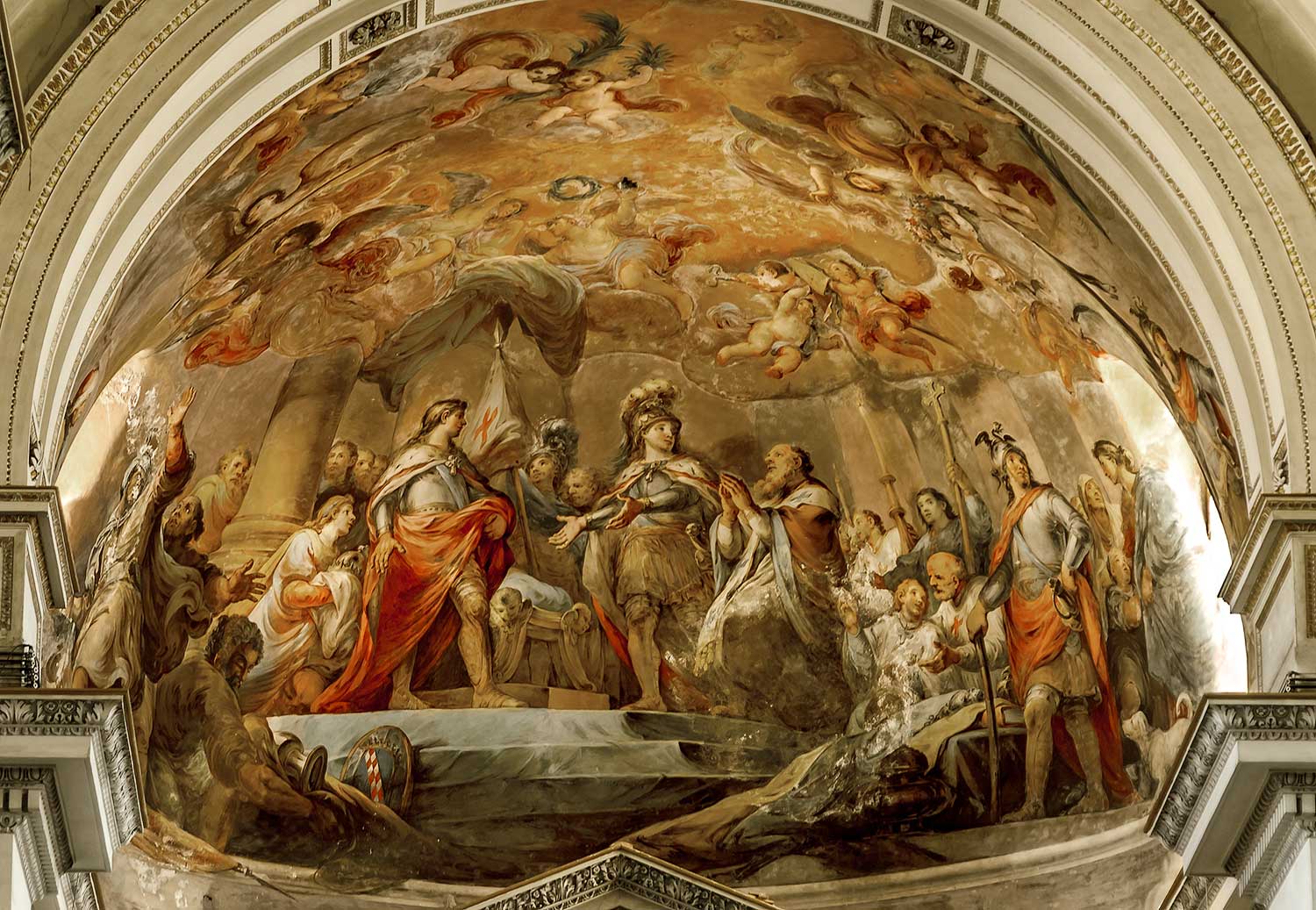 The fresco in the apse of the cathedral